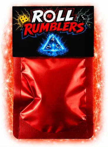 Starter Pack rouge Roll Rumblers avec D6, D4 et cartes de jeu