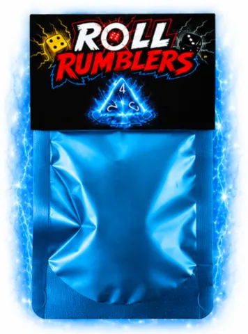 Starter Pack bleu Roll Rumblers avec D6, D4 et cartes de jeu
